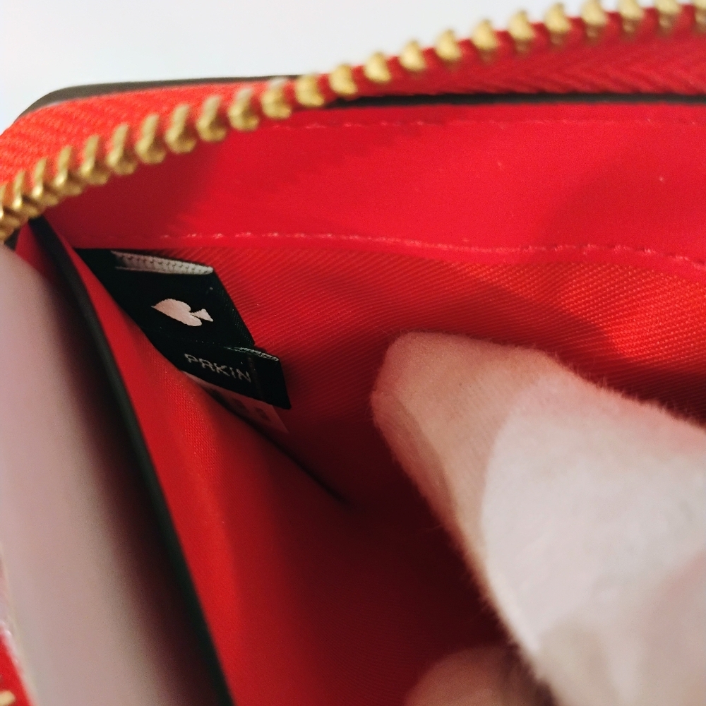 NWT Kate Spade Long Wallet - Pink & Red Ziparound w/GHW - Picture 9 of 13